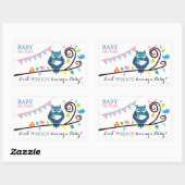 Whimsical Owl Baby shower Rechthoekige Sticker (Vel)