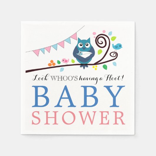 Whimsical Owl Baby shower Servetten (Voorkant)