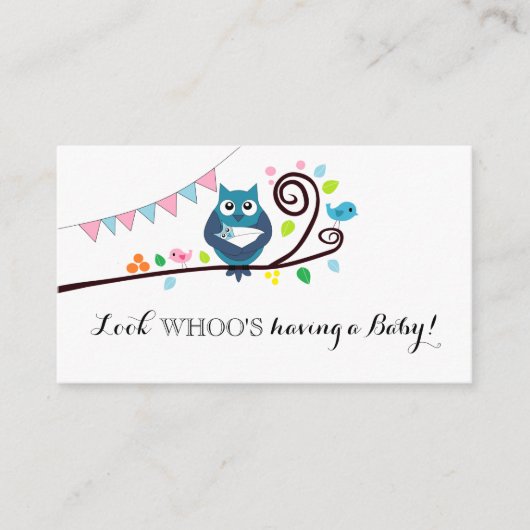 Whimsical Owl Baby shower Ticket Invitation Informatiekaartje (Voorkant)