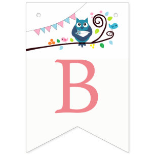 Whimsical Owl Baby shower Vlaggetjes