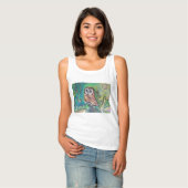 Whimsical Owl Basic Tanktop White (Volledige Voorkant)