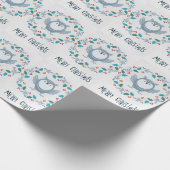 Whimsical Owl Christmas Wrapping Paper Cadeaupapier (Hoek)