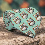 Whimsical Owl Custom Necktie Tie Stropdas<br><div class="desc">Whimsical Owl Custom Necktie: A unique and eye-catching necktie featuring a charming owl design. Perfect for adding a touch of personality and fun to any outfit. Ideal for those who appreciate quirky,  one-of-a-kind accessories.</div>