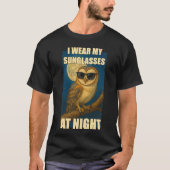 Whimsical Owl in Sunglasses - ELGIS T-shirt (Voorkant)