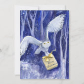Whimsical Owl Kerstblauw-violet waterverf (Voorkant)