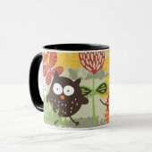 Whimsical owl Mug Mok (Voorkant links)