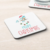 Whimsical Owl Ornament Branch Bier Onderzetter (Linkerzijde)