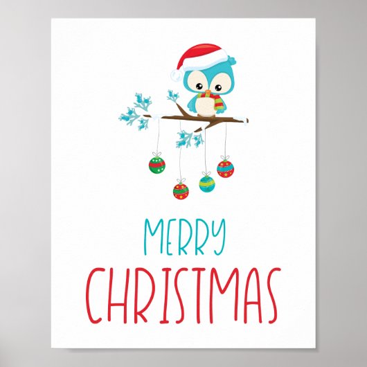 Whimsical Owl Ornament Branch Poster (Voorkant)