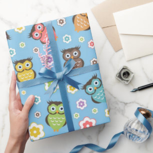 Whimsical Owl Patroon Cadeaupapier