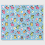 Whimsical Owl Patroon Cadeaupapier (Vlak)