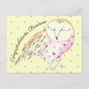 Whimsical Owl Personalized Briefkaart