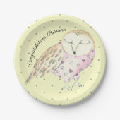 Whimsical Owl Personalized Papieren Bordje (Voorkant)