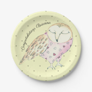 Whimsical Owl Personalized Papieren Bordje