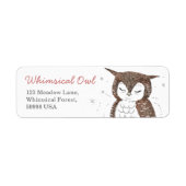 Whimsical Owl Return Address Label (Voorkant)