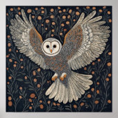 Whimsical Owl Square Print (Voorkant)