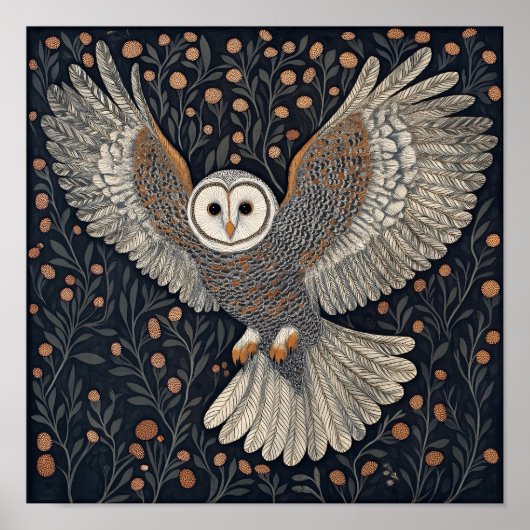 Whimsical Owl Square Print (Voorkant)