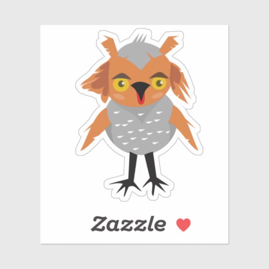 Whimsical Owl Sticker (Vel)