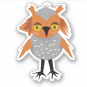 Whimsical Owl Sticker (Voorkant)