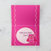 Whimsical Owl, Valentijnsdag Wenskaart, Roze Feestdagen Kaart (Binnen)