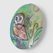 Whimsical Owl Wall klok (Hoek)