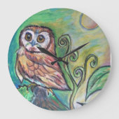 Whimsical Owl Wall klok (Voorkant)