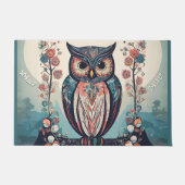 Whimsical Owl Welkom deur mat (Voorkant)