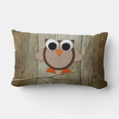 Whimsical Owl & Wood Kussen (Achterkant)