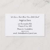 Whimsical Owl Woodland Creatures, Daycare Centre Visitekaartje (Achterkant)