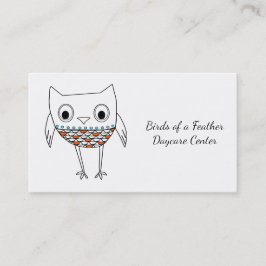 Whimsical Owl Woodland Creatures, Daycare Centre Visitekaartje