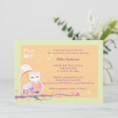 Whimsical Owls Baby Boy Shower Kaart (Staand voorkant)