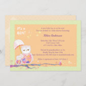 Whimsical Owls Baby Boy Shower Kaart (Voorkant / Achterkant)