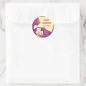 Whimsical Owls Baby shower Favor Ronde Sticker (Tas)