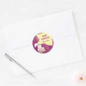 Whimsical Owls Baby shower Favor Ronde Sticker (Envelop)