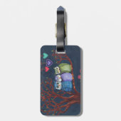 Whimsical Owls - Basking in the Midnight Sparkle Bagagelabel (Achterkant verticaal)