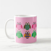 Whimsical Owls on Pink Coffee Cup Koffiemok (Links)