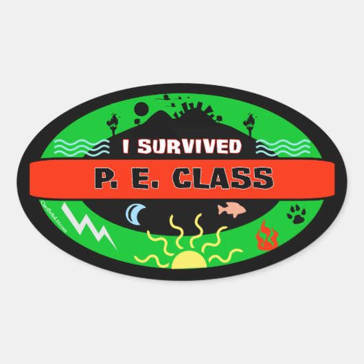 Whimsical P.E. Class Survivor Sticker (Voorkant)