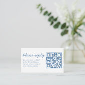 Whimsical paar ringen Doodle RSVP QR Code Huwelijk Informatiekaartje (Staand voorkant)
