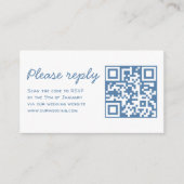 Whimsical paar ringen Doodle RSVP QR Code Huwelijk Informatiekaartje (Voorkant)