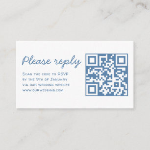 Whimsical paar ringen Doodle RSVP QR Code Huwelijk Informatiekaartje