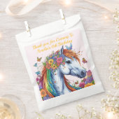 Whimsical Paard Regenboog Bloemen Ruitersport Verj Bedankzakje (Geknipt)