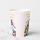 Whimsical Paard Regenboog Bloemen Ruitersport Verj Papieren Bekers (Rechts)