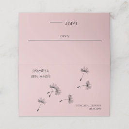 Whimsical Paardenbloem Trouwplaats / Escort Kaart Plaatskaartje