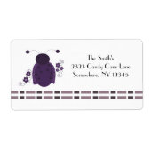 Whimsical Paars Ladybug Etiket (Voorkant)