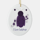 Whimsical Paars Ladybug Keramisch Ornament (Rechts)
