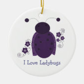 Whimsical Paars Ladybug Keramisch Ornament (Voorkant)