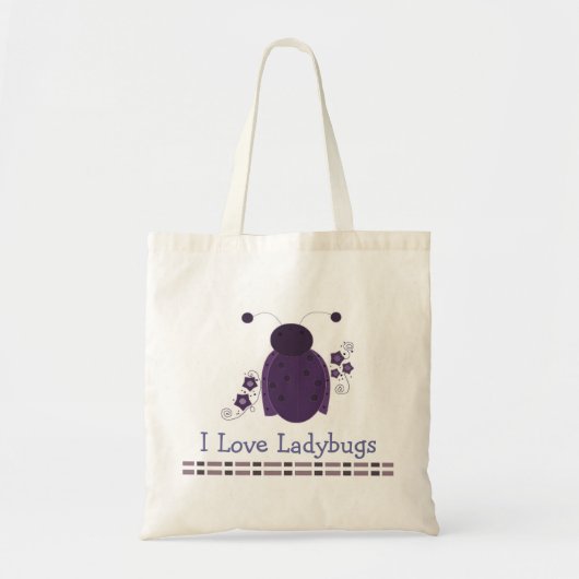 Whimsical Paars Ladybug Tote Bag (Voorkant)