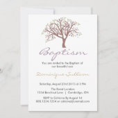 Whimsical Paars Tree | Baptisme-uitnodiging Kaart (Voorkant)