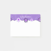 Whimsical Paars White Flowers, gepersonaliseerd Post-it® Notes (Voorkant)