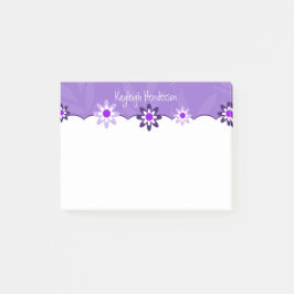 Whimsical Paars White Flowers, gepersonaliseerd Post-it® Notes