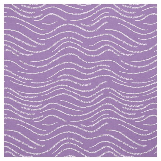 Whimsical Paars White Wavy Striped Scribbles Stof (Swatch)
